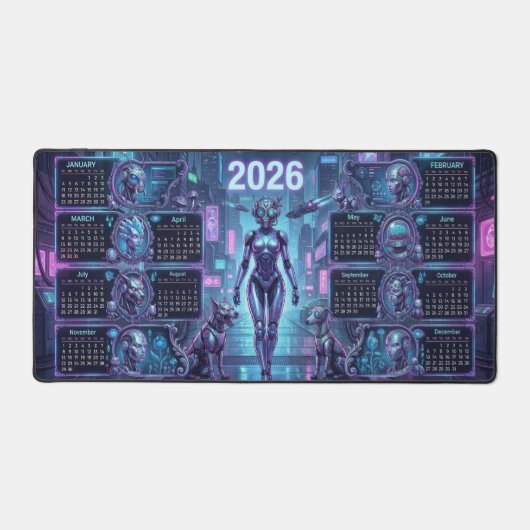 Neon Sentinel 2026 – Cyberpunk Android & Robo-Pets (Recto)