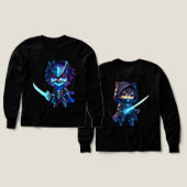 Neon Shadow - Chibi Cyber Ninja Sweatshirt Produit (Motif recto et verso)