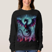 Neon Shadow Dragon-Bat T-shirt ontwerp. (Voorkant)