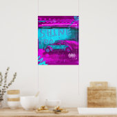 Neon Shimmer Car Poster - "Shine Too Bright" (Keuken)