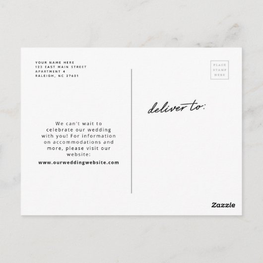 Neon Sign Modern Tropical Save the Date Briefkaart (Achterkant)