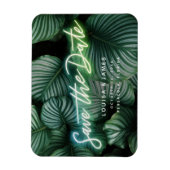 Neon Sign Modern Tropical Save the Date Magneet (Verticaal)