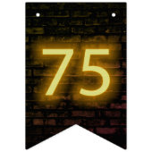 Neon Sign on Brick for 75th Birthday Vlaggetjes (Eerste vlag)