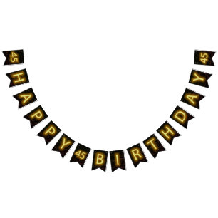 Neon Sign on Brick voor 45th Birthday Vlaggetjes