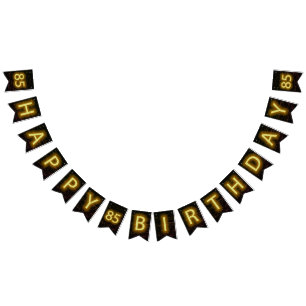 Neon Sign on Brick voor 85th Birthday Vlaggetjes