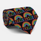 Neon Sign Rainbow Pride Pattern Stropdas (Opgerold)