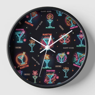 Neon Sign Space Age Atomic Martini Cocktails Print