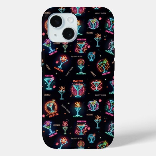 Neon Sign Space Age Atomic Martini Cocktails Print Case-Mate iPhone Case (Achterkant)