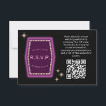 Neon Sign Vegas Mariage QR code Online RSVP<br><div class="desc">Inspirée par les néons emblématiques de l'ancien Las Vegas, cette carte de réponse d'invitation de mariage de destination est un clin d'oeil coloré et amusant à cette histoire et donne à vos invités un sens de cette nostalgique vedette de Vegas. N'oubliez pas de personnaliser avec votre date RSVP et de...</div>