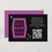Neon Sign Vegas Mariage QR code Online RSVP (Devant / Derrière)