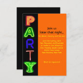 NEON SIGNS Bar Bat Mitzvah Uitnodiging (Voorkant / Achterkant)