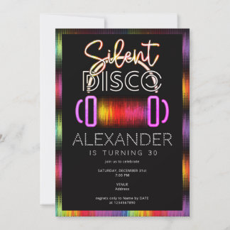 Neon Silent Disco Rave Verjaardagsfeest voor elke Kaart