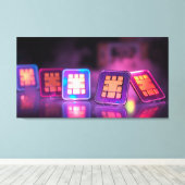 Neon SIM-raster Canvas Afdruk (Insitu (Houten vloer))