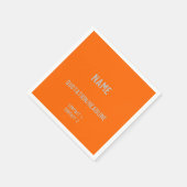 Neon Sinaasappel Aangepaste Papieren servetten (Hoek)