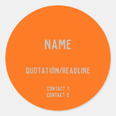 Neon Sinaasappel Custom Ronde Sticker (Voorkant)