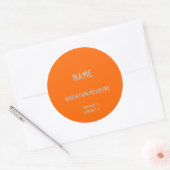 Neon Sinaasappel Custom Ronde Sticker (Envelop)