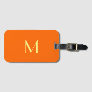neon sinaasappel - monogram toevoegen bagagelabel