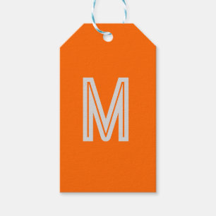 neon sinaasappel - monogram toevoegen cadeaulabel