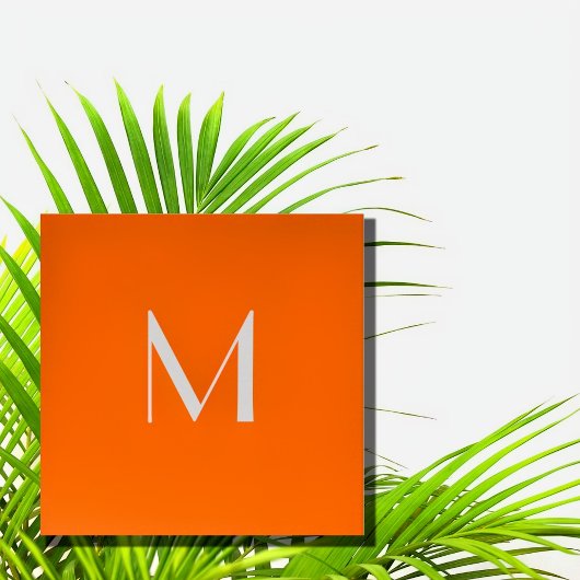 neon sinaasappel - monogram toevoegen vierkante visitekaartje