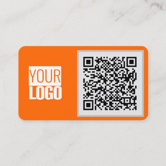 neon sinaasappel - QR-code - Visitekaartje (Voorkant)