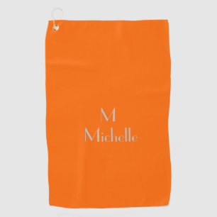 Neon sinaasappel - voeg monogram en noem golfhandd golfhanddoek