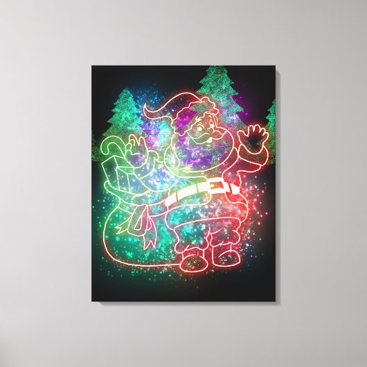 Neon Sinterklaas Canvas Afdruk (Voorkant)