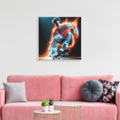 Neon Skateboarder Canvas Afdruk (Insitu (Woonkamer))