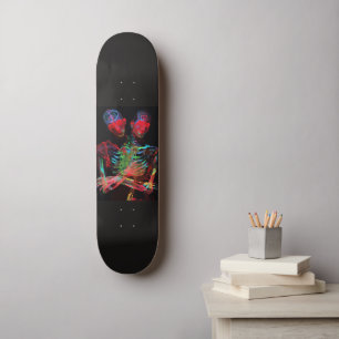 Neon Skelet Omarming Kunstfusie Skateboard