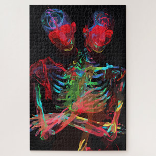 Neon Skelet Omhelzing Kunstfusie Legpuzzel