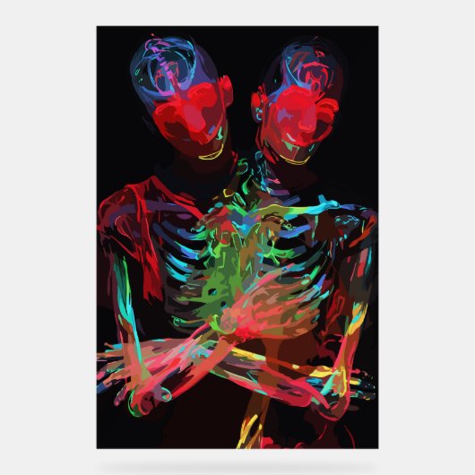 Neon Skeleton Embrasser Art Fusion (Recto)