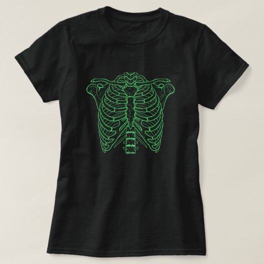 Neon Skeleton Ribcage Halloween T-shirt (Design voorkant)