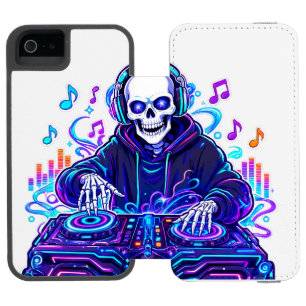 Neon Skeletontontwerp voor muzieklover