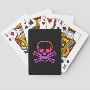 Neon Skull black Poker speelkaarten