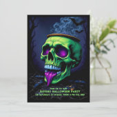 Neon Skull Cauldron spookachtig Gotisch Halloween (Staand voorkant)