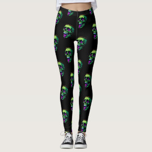 Neon Skull Cauldron spookachtig Gotisch Halloween Leggings