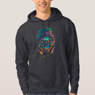 Neon Skull: Graffiti Gloeit Hoodie