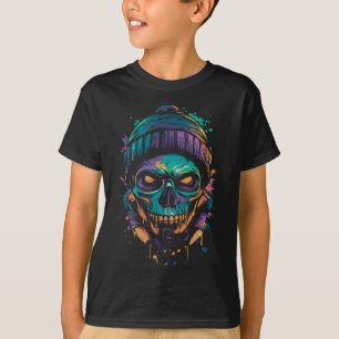 Neon Skull: Graffiti Gloeit T-shirt