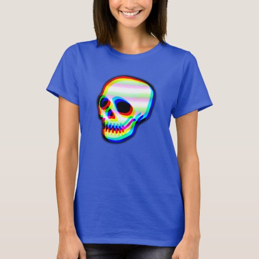 Neon Skull Illustratie T-shirt (Voorkant)