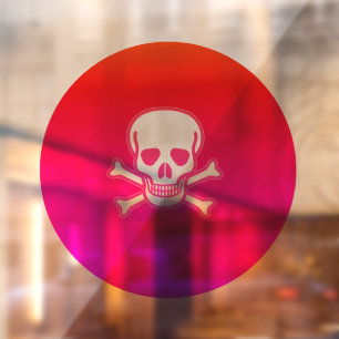 Neon Skull neon rond venster cling back stick Raamsticker