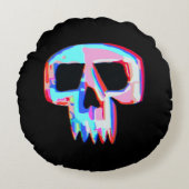 Neon Skull Rond Kussen (Voorkant)