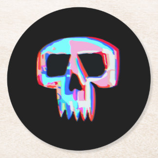 Neon Skull Ronde Kartonnen Onderzetter