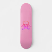 Neon Skull roze skateboard (Voorkant)