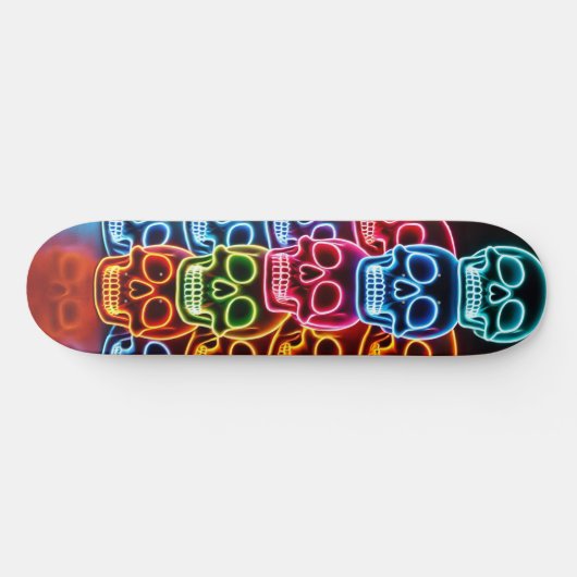 Neon Skull Stack Skateboard (Horizontaal)
