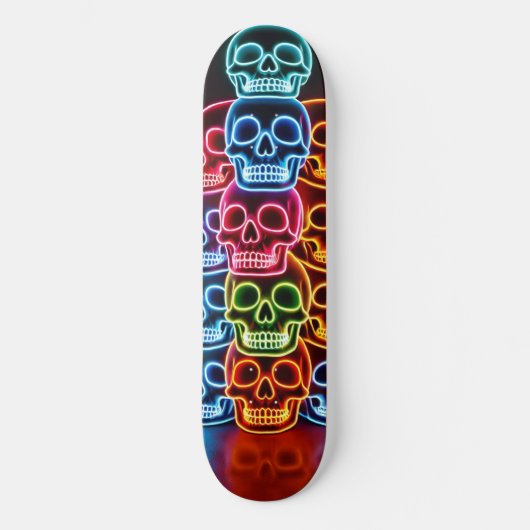 Neon Skull Stack Skateboard (Voorkant)