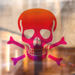 Neon Skull venster cling back stick Raamsticker