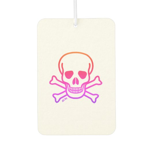 Neon Skull witte auto luchtverfrisser (Voorkant)
