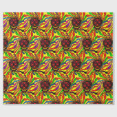 Neon Skull Wrapping Paper Cadeaupapier (Vlak)