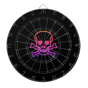 Neon Skull zwart dartboard Dartbord