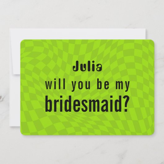 Neon Slime Groene Zomer y2k Bruidsmeisje Voorstel Kaart (Voorkant)