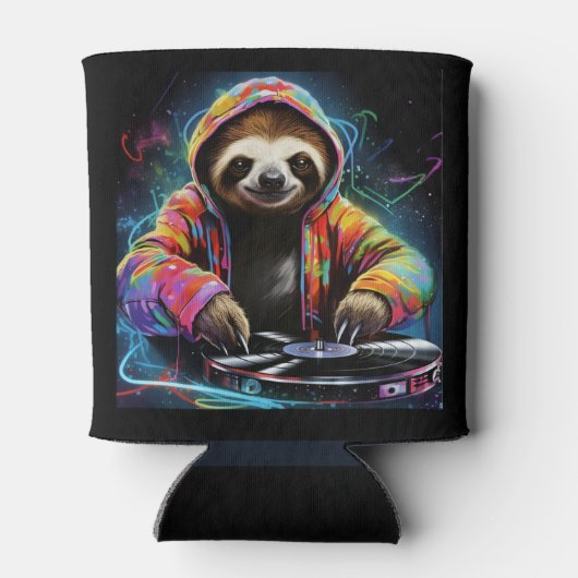 Neon Sloth Cool DJ Blikjeskoeler (Achterkant)